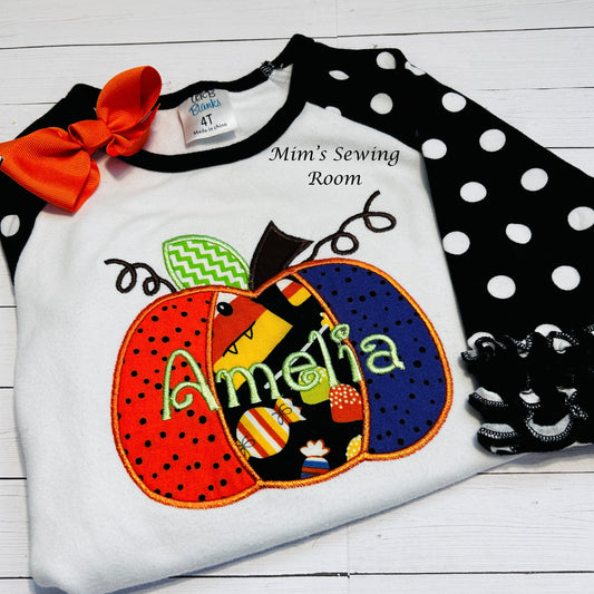 Pumpkin 3 section Applique Design