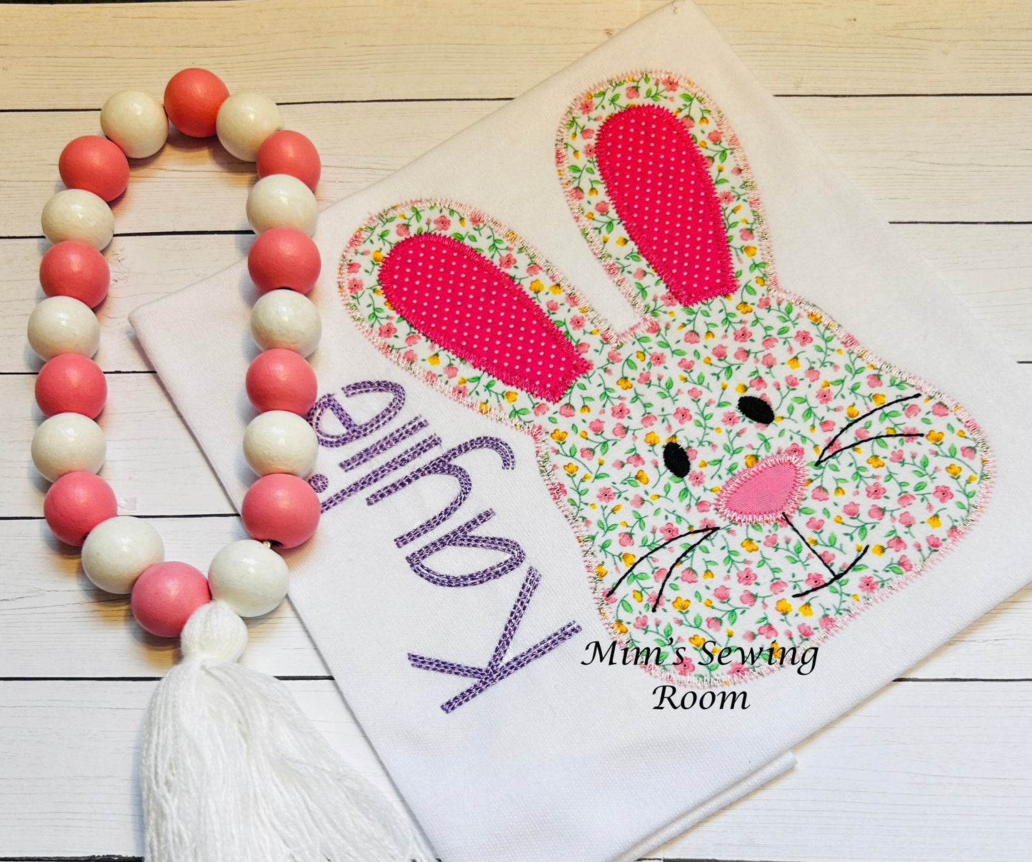 Floral applique bunny
