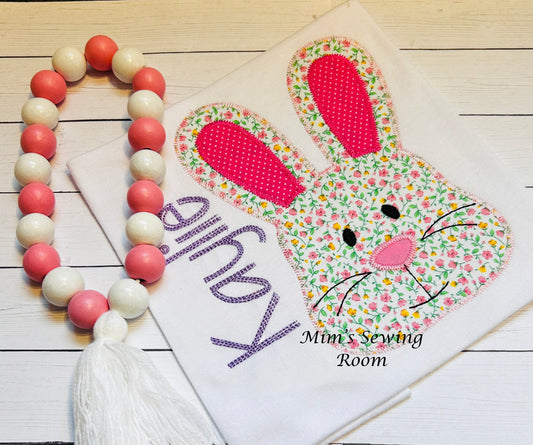 Floral applique bunny