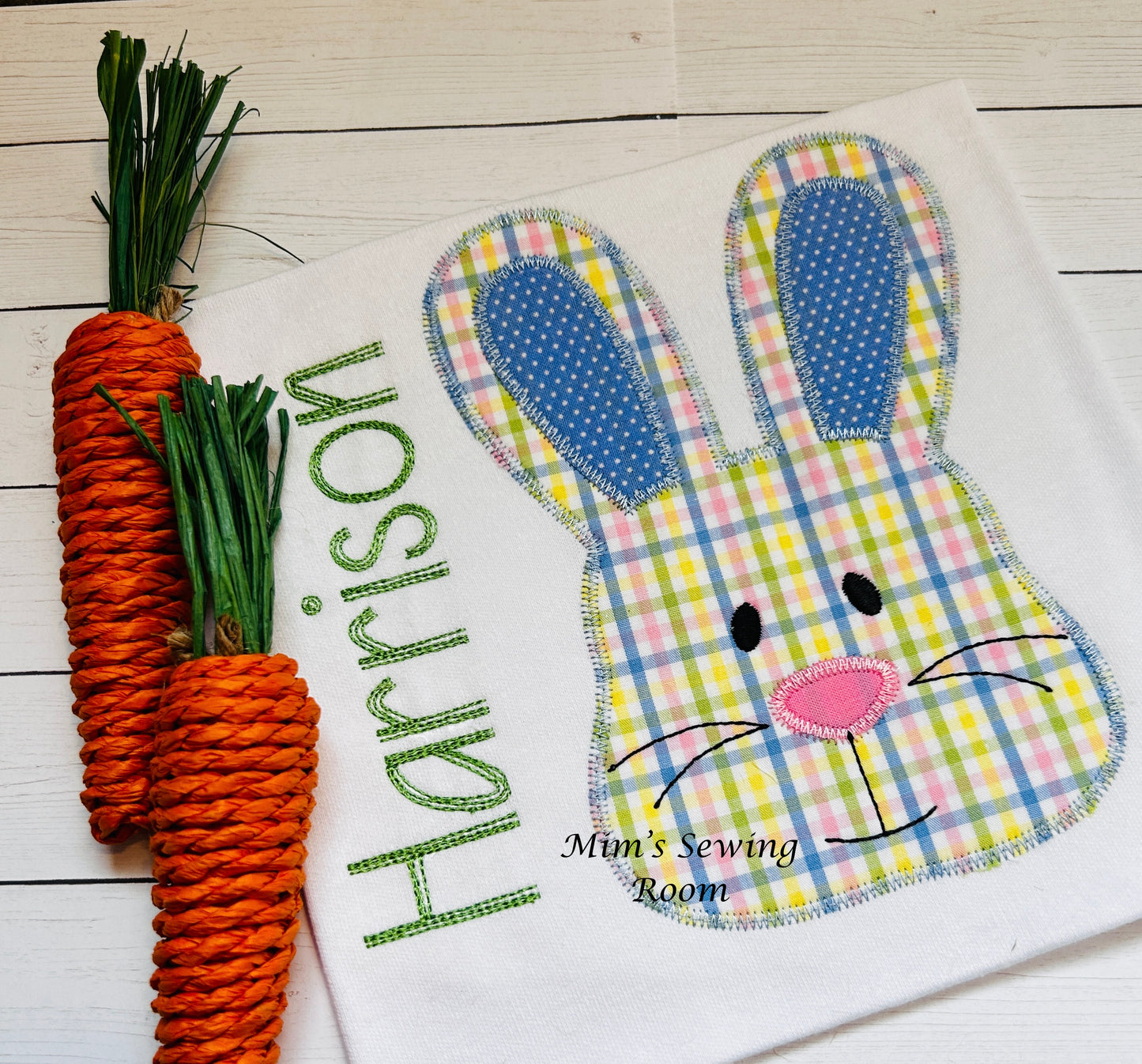 Plaid applique bunny