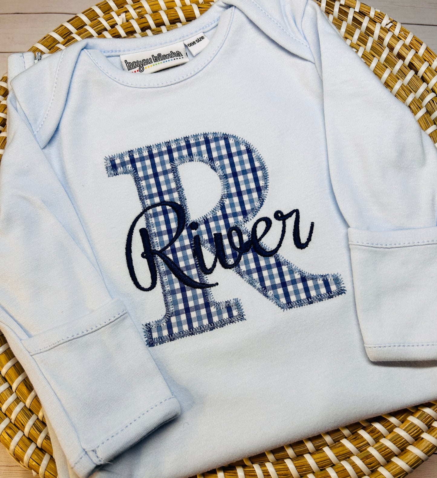 Baby gown initial with name