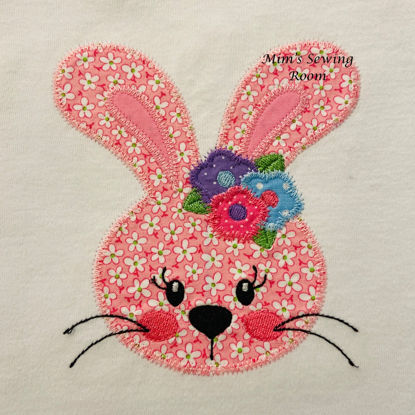 Floral bunny face with flowers