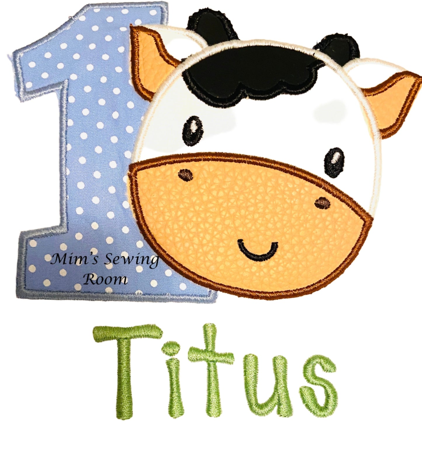 Cow Applique Birthday Shirt