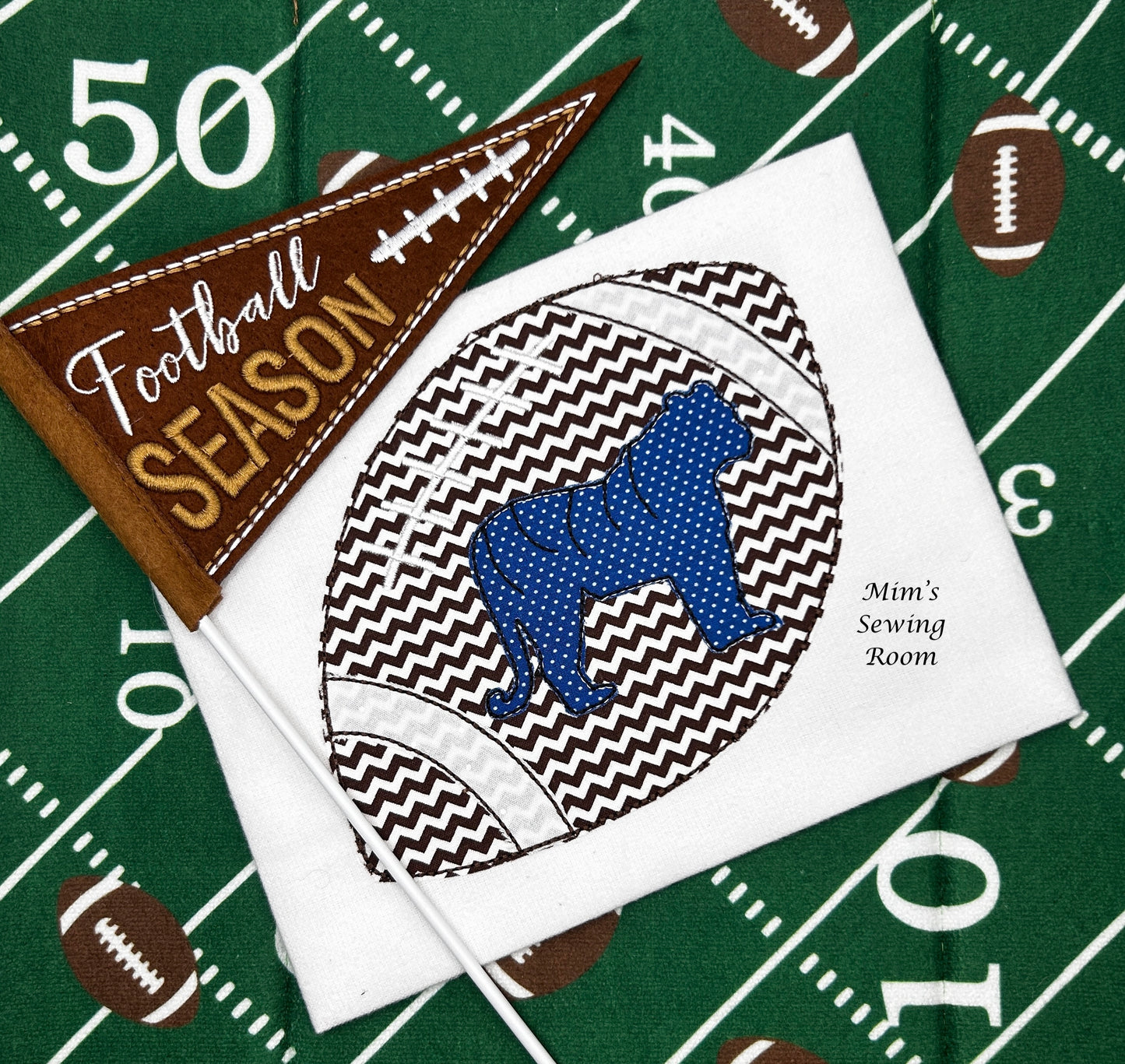 Football with tiger silhouette