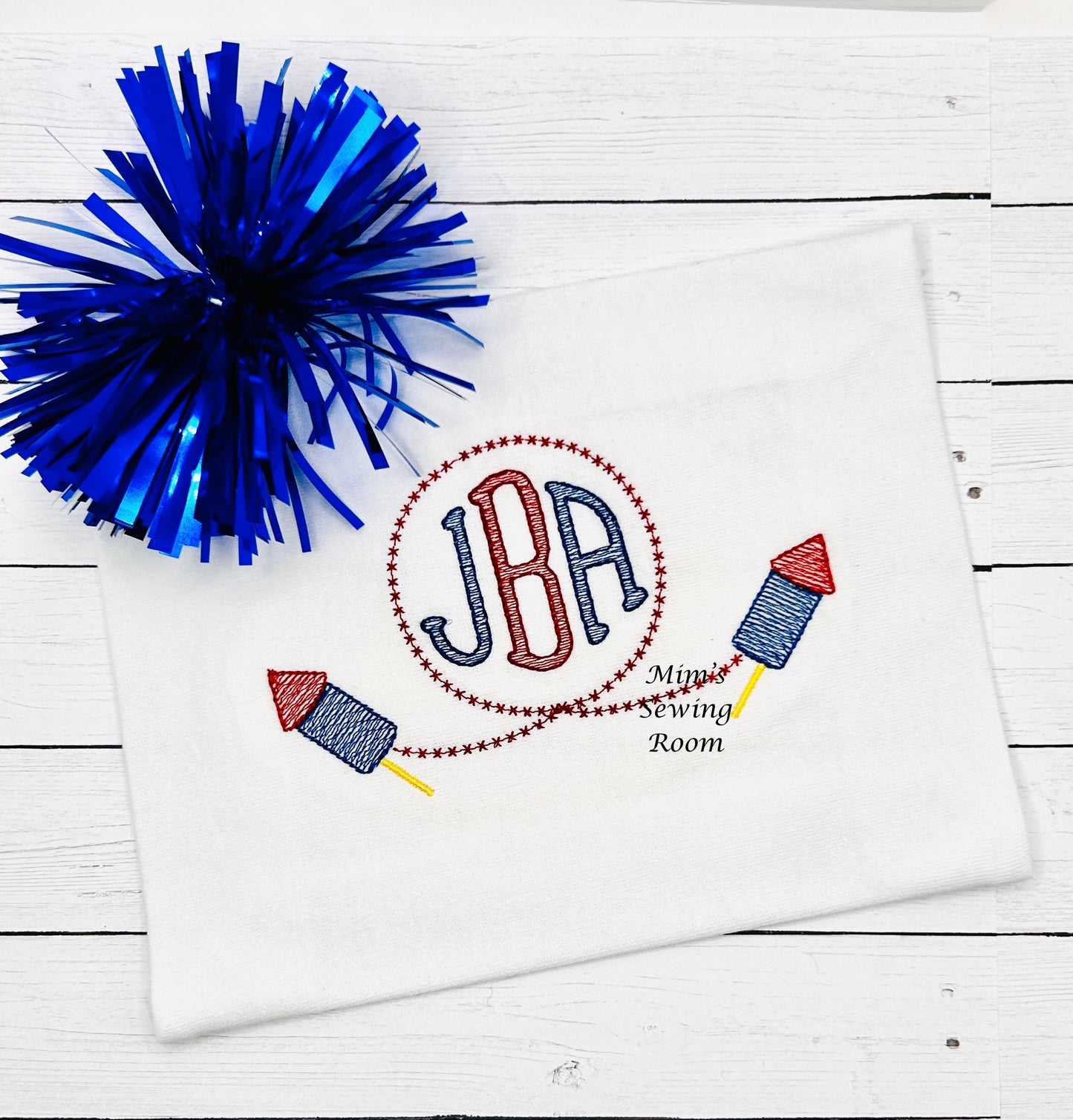 Fourth of July Rocket Monogram Frame