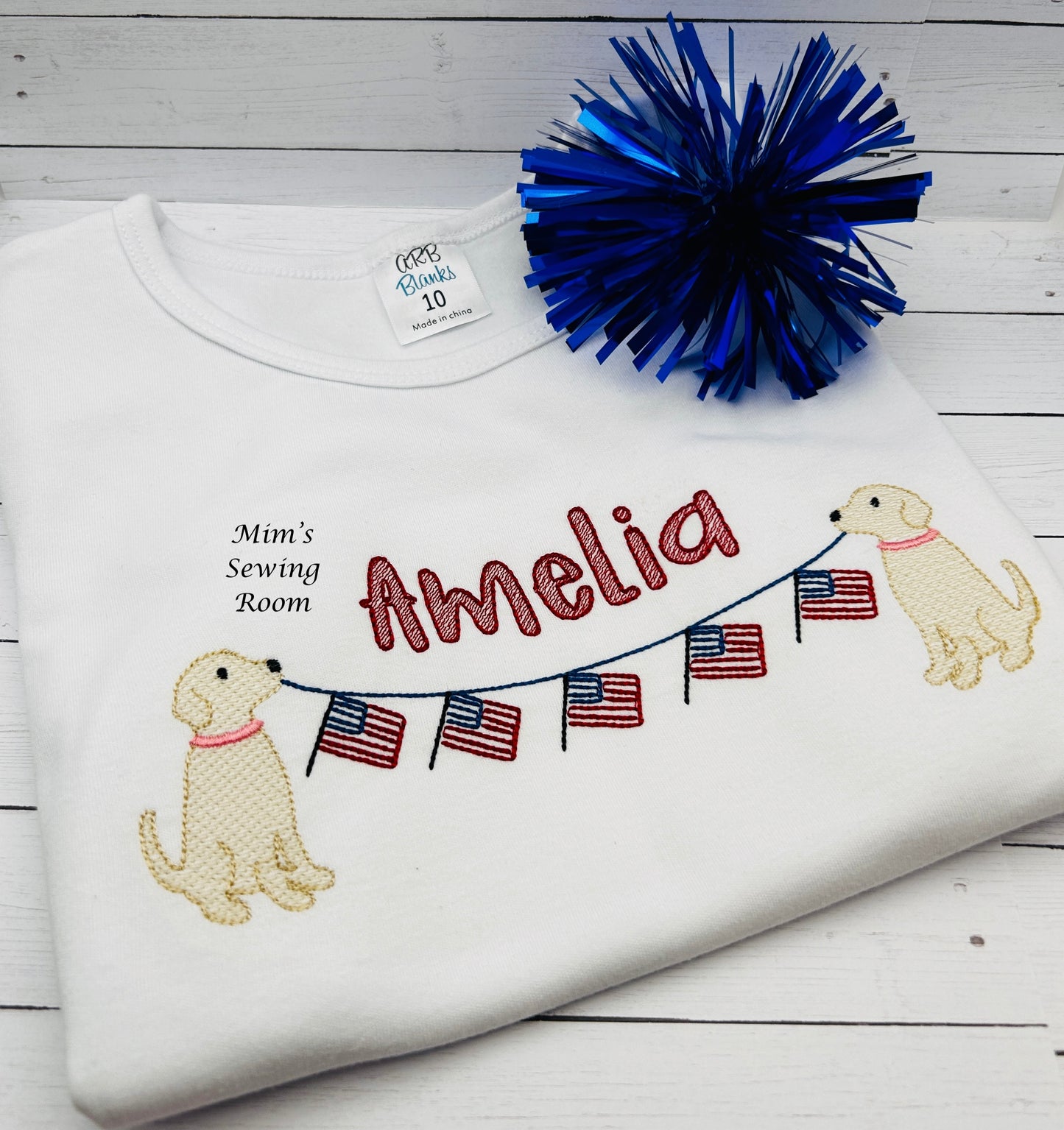 Fourth of July Dog and Flag string