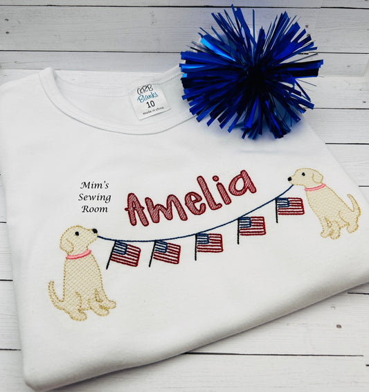 Fourth of July Dog and Flag string