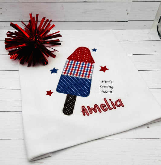 Fourth of July popsicle applique