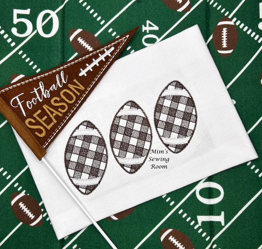 Football trio gingham pattern