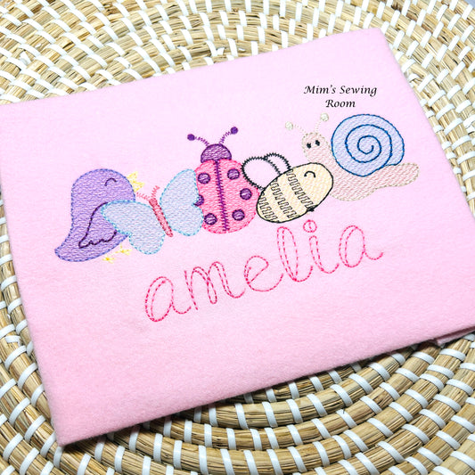 Spring bugs girl design