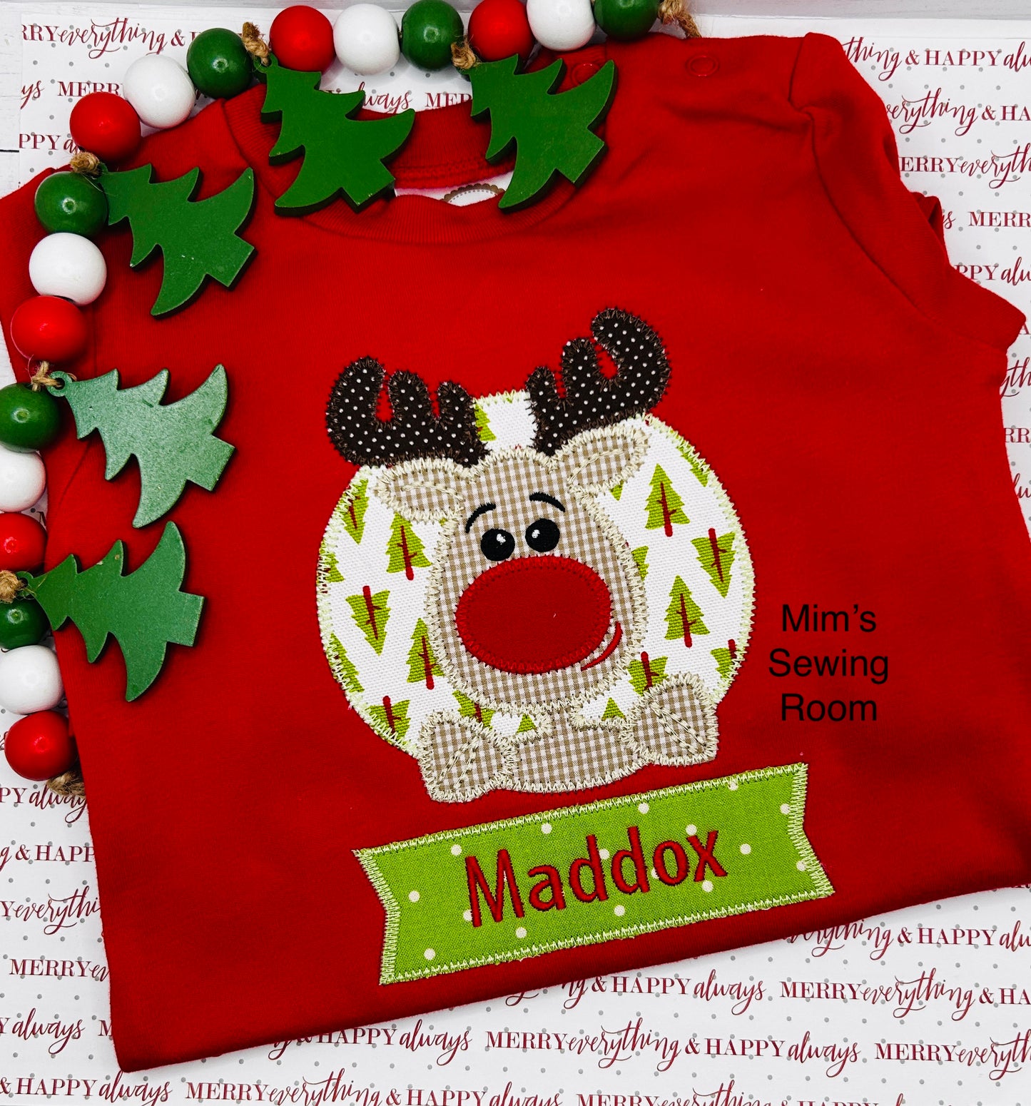Boy circle reindeer with banner name