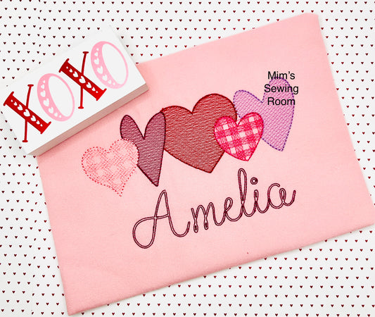 Interlocking sketch hearts