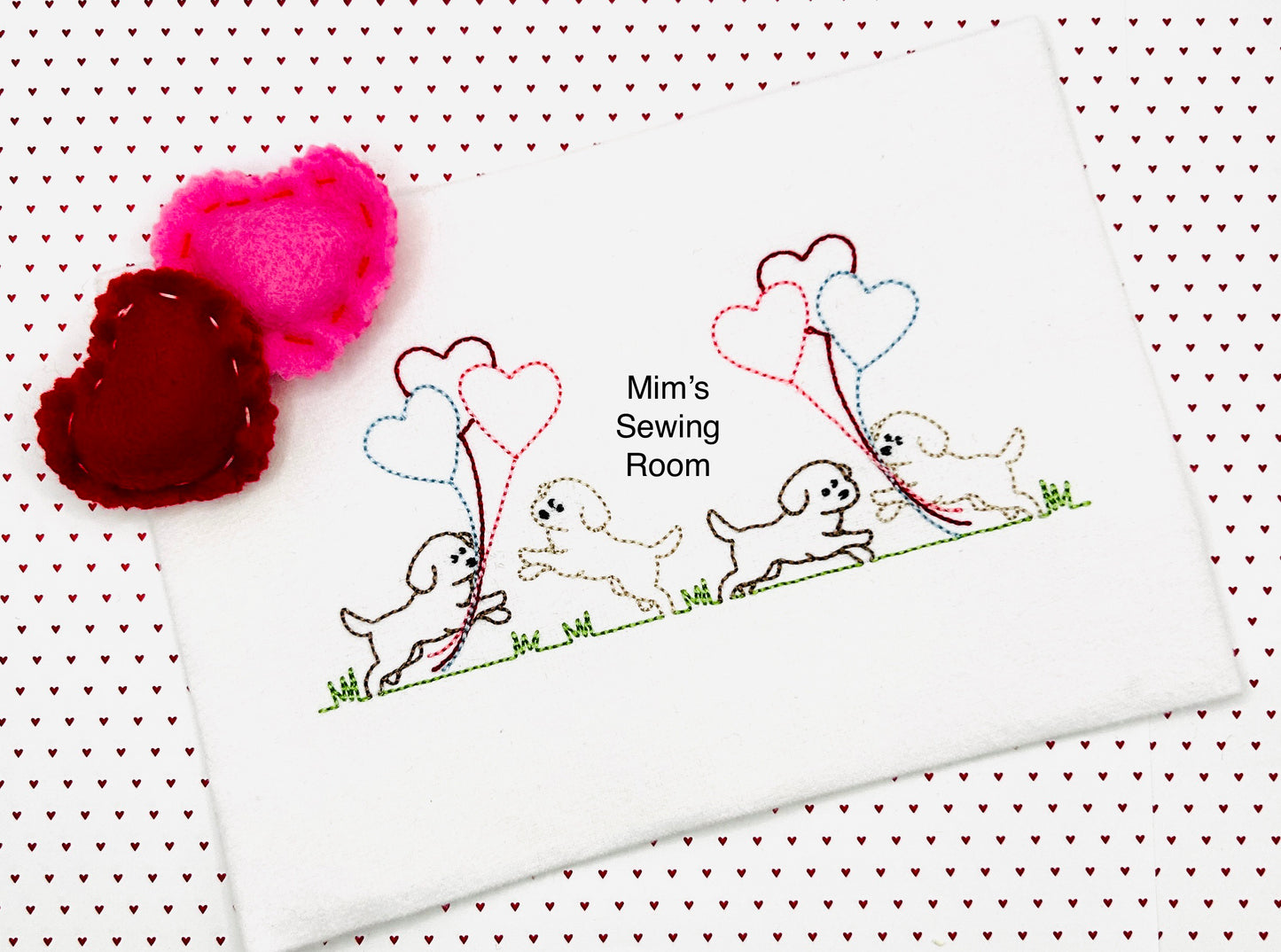 Heart ballons and puppies