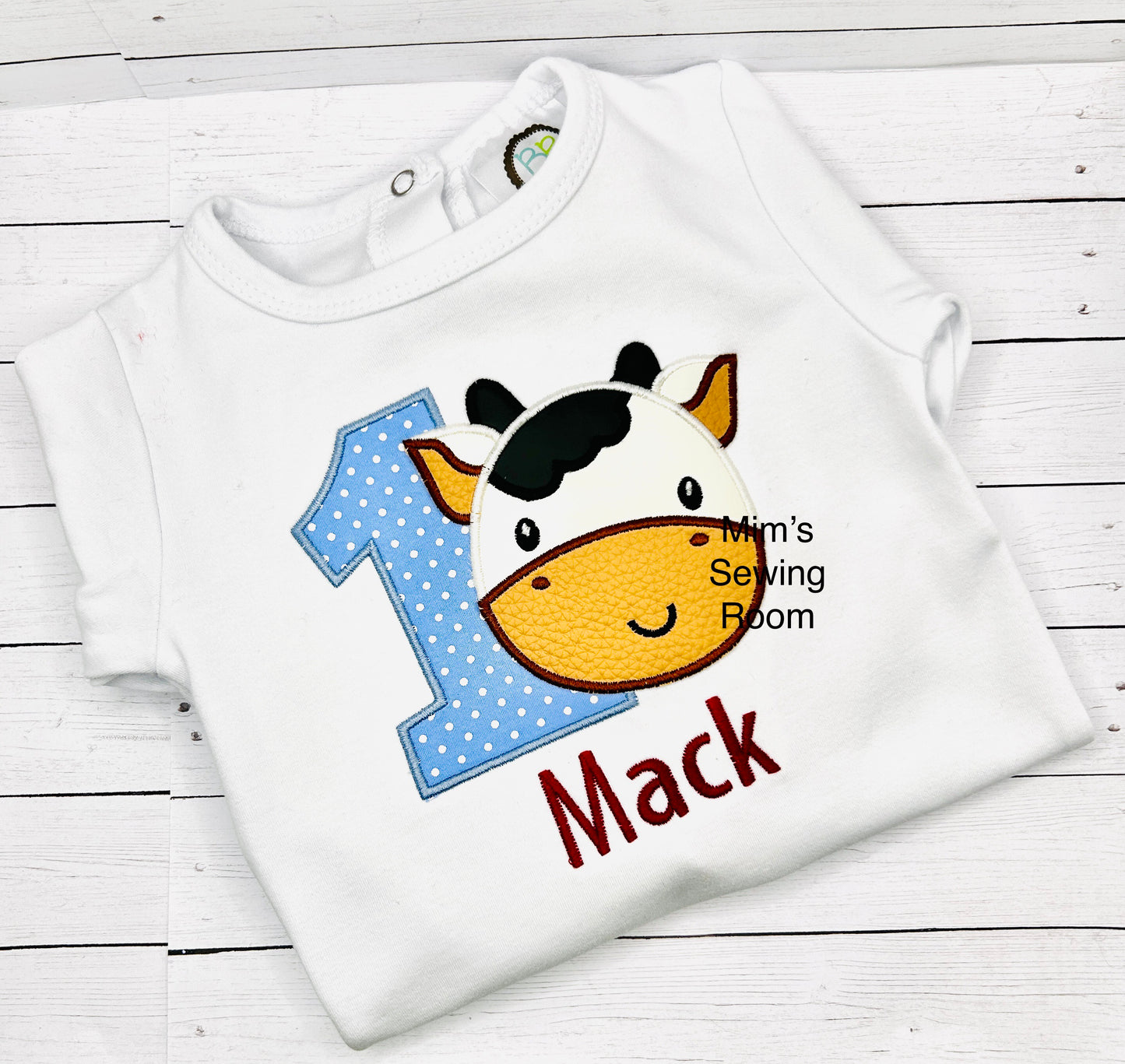 Cow Applique Birthday Shirt