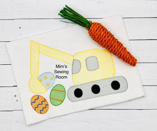 Construction digger with eggs