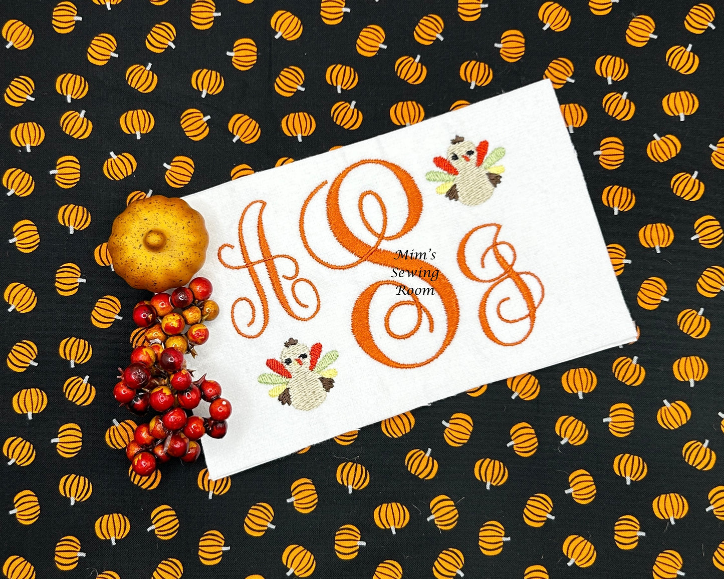 Monogram with turkey