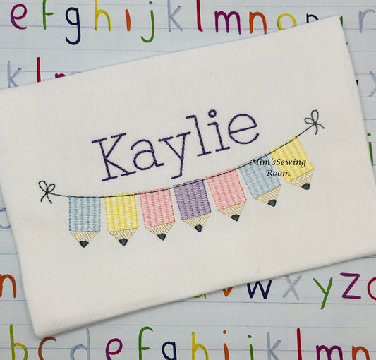 Back to school pastel pencils on a string