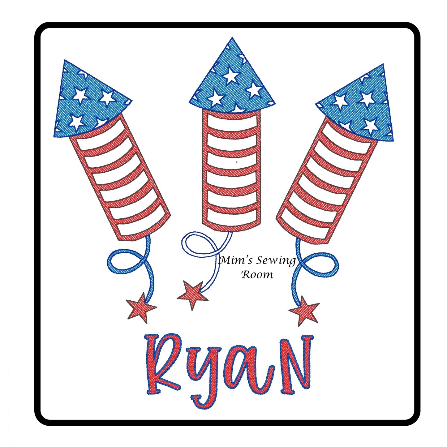 Fourth of July triple rocket design