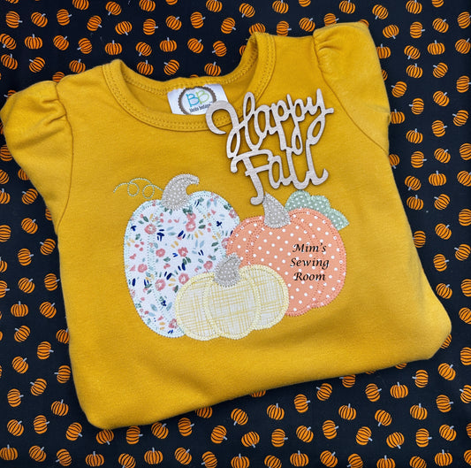 Pumpkin trio applique