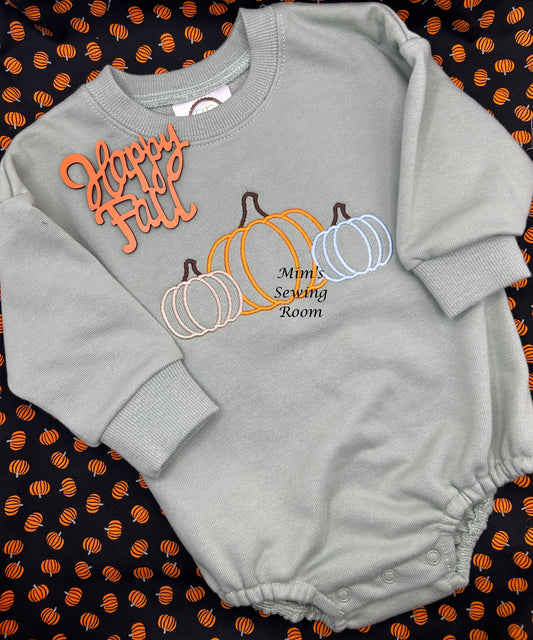 Simple open pumpkin trio outline