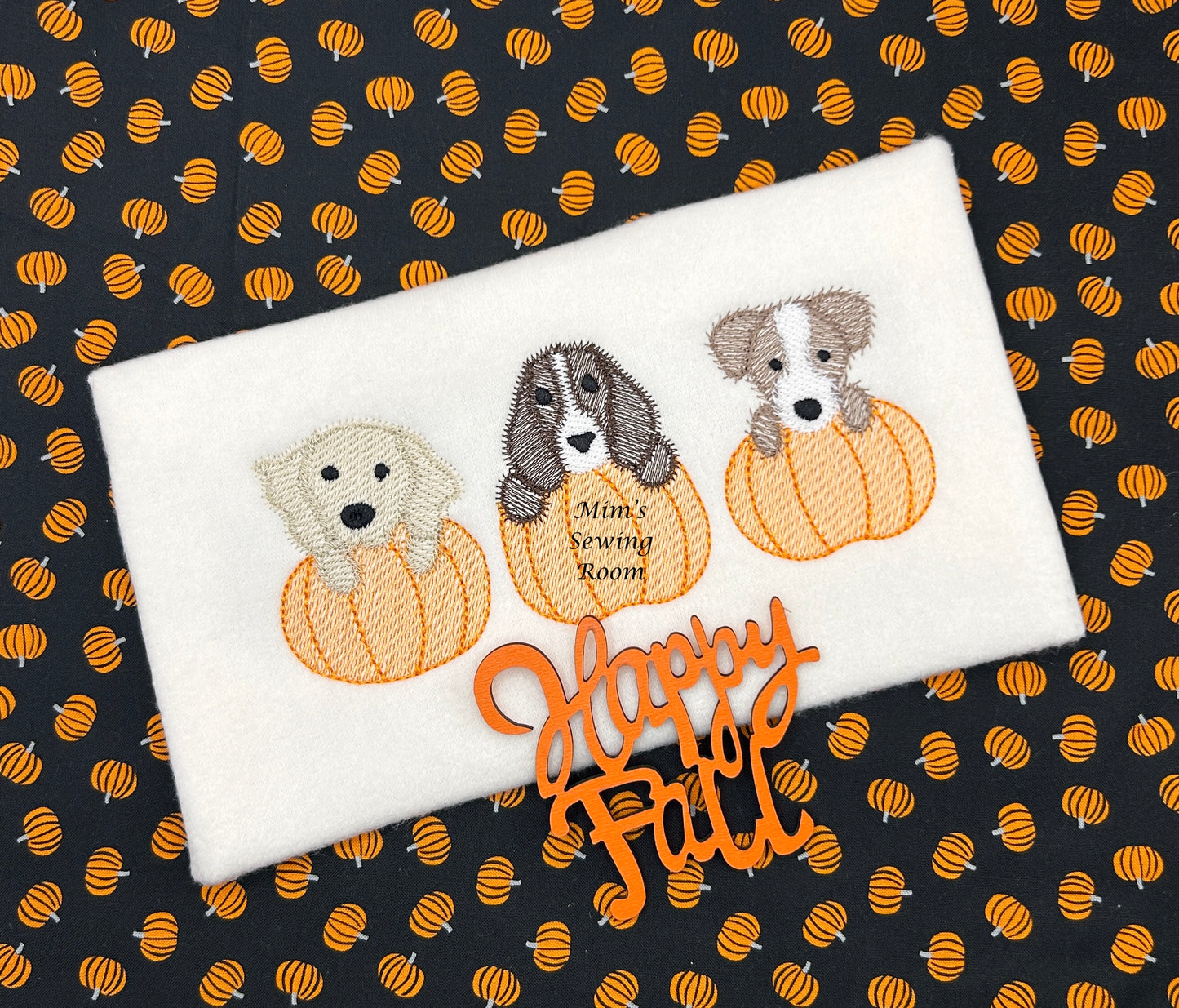 Pumpkin with puppies