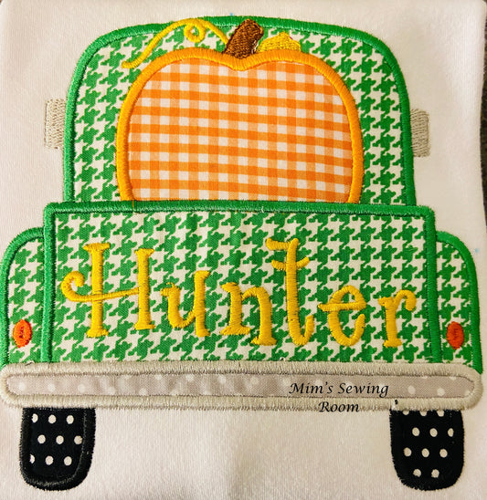 Pumpkin and Truck Applique Design