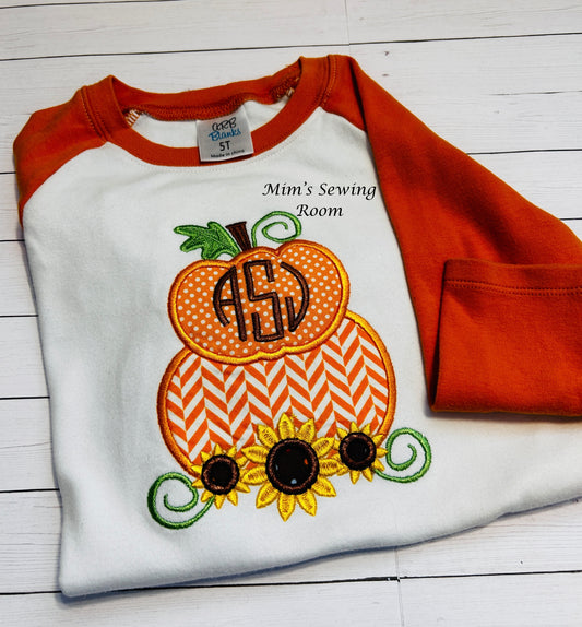 Pumpkins and Sunflower Applique Design