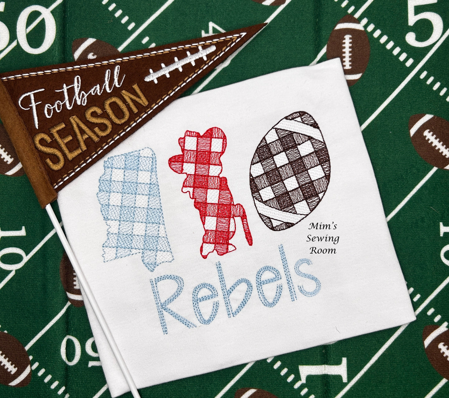 Rebel trio, state and football sketch design