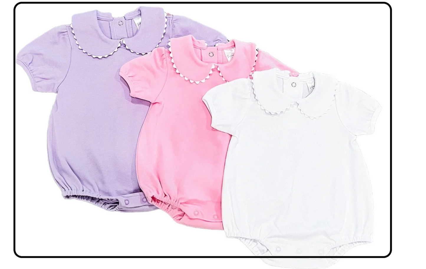 Rose floral monogram short sleeve bubble