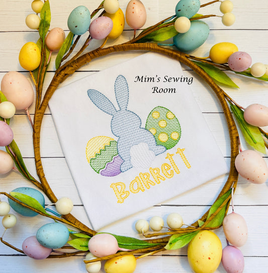 Sketch bunny with eggs