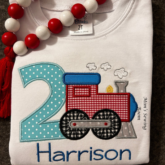 Train Applique Birthday (applique)