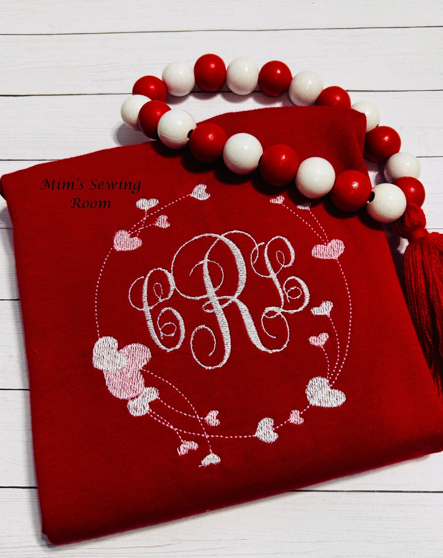 Valentine Heart Monogram Circle