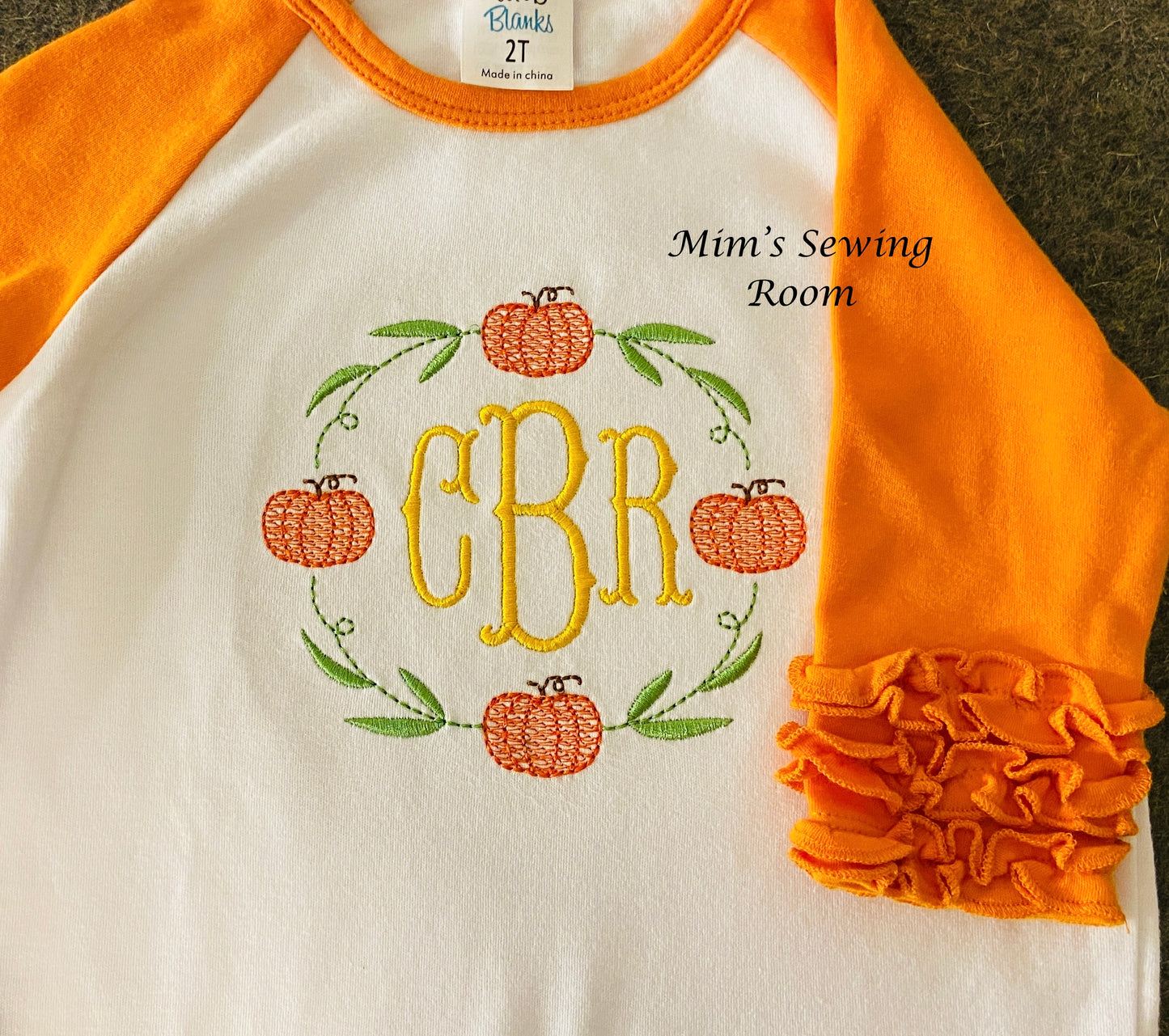 Pumpkin Sketch Monogram Frame