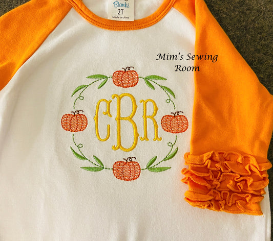 Pumpkin Sketch Monogram Frame