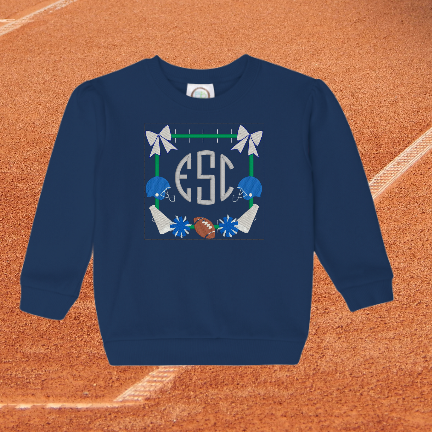 Football frame with bows