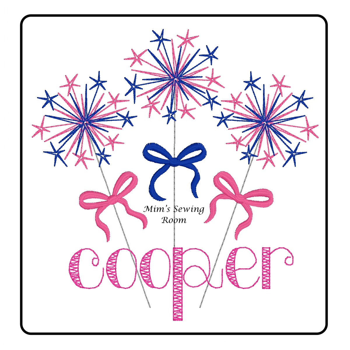 Pink and Blue Sparklers with bows