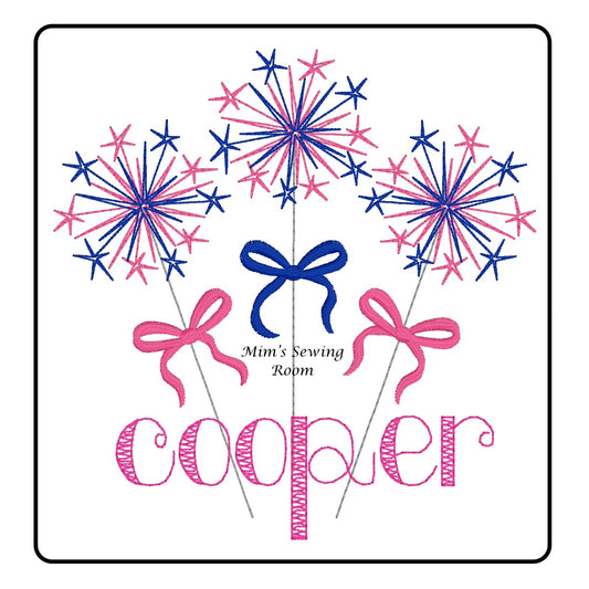 Pink and Blue Sparklers with bows